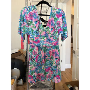 NWT Lilly Pulitzer Harriet Elbow Sleeve Dress in Paradise Petals size S